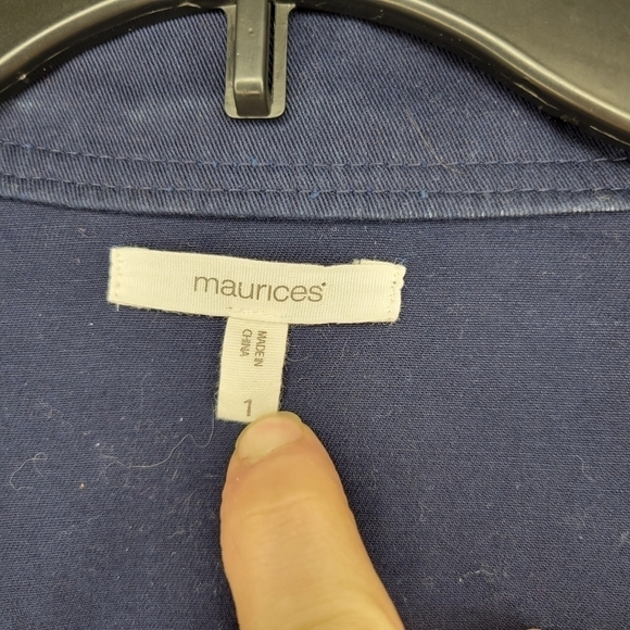 Maurice’s Navy Cotton Utility Jacket Sz 1X - Picture 3 of 5